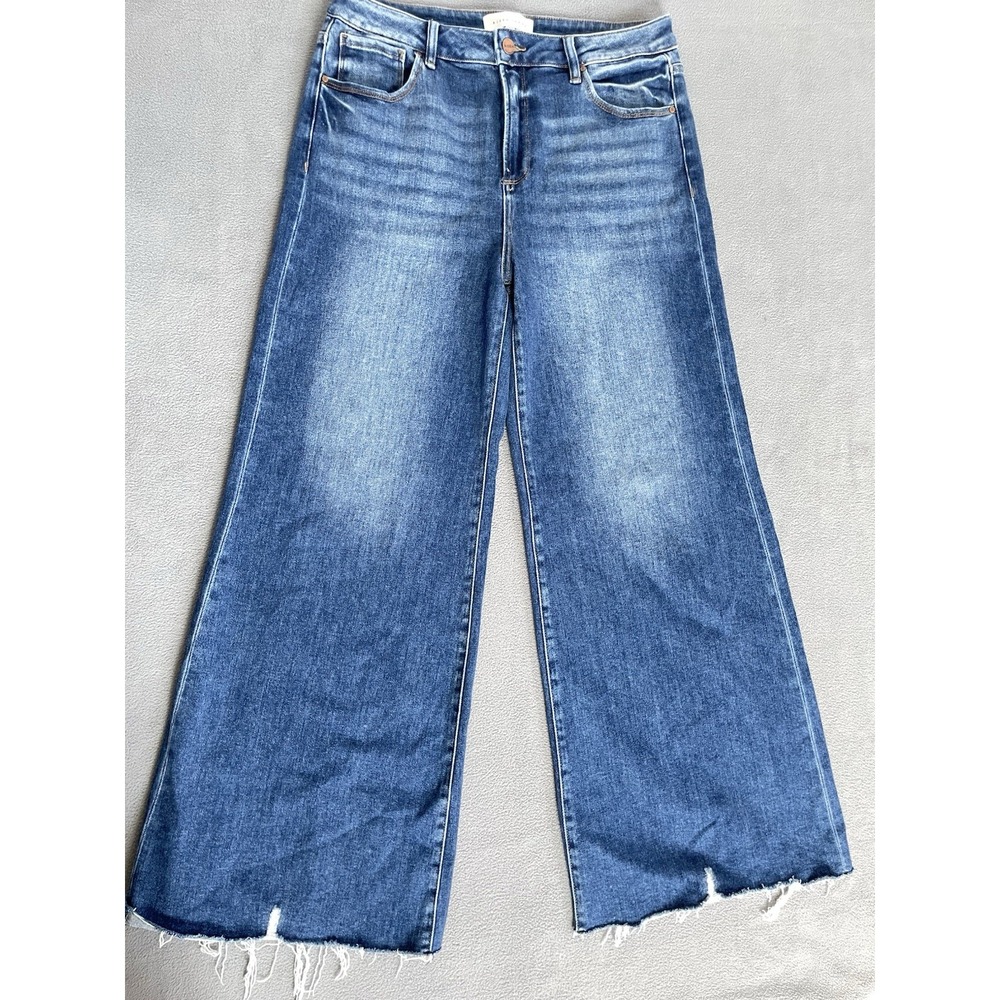 Risen Wide Leg Jeans Sz 13 (31 x 31) High Rise Wide Leg Raw Chew Hem